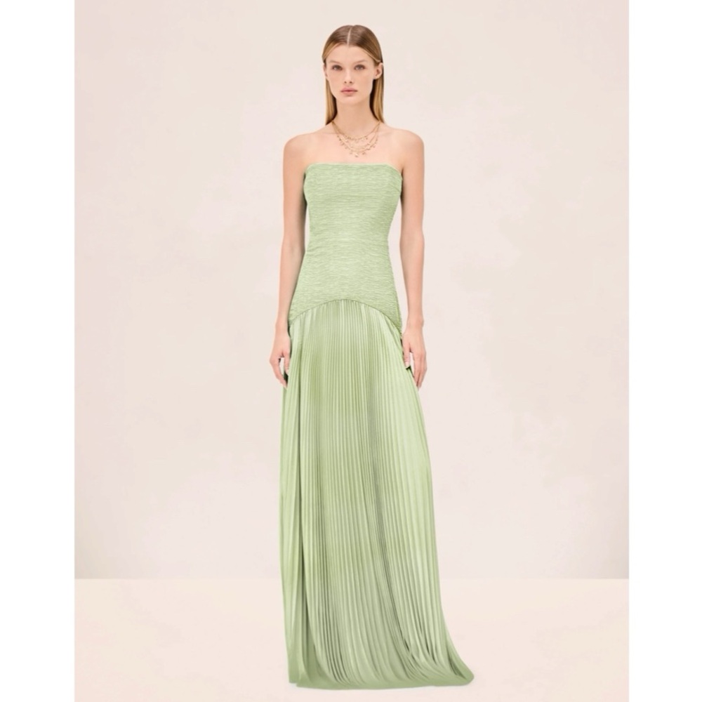 ALEXIS Sunniva Strapless Pleated Maxi Dress Gown Sage Green NEW with tag - Picture 13 of 14